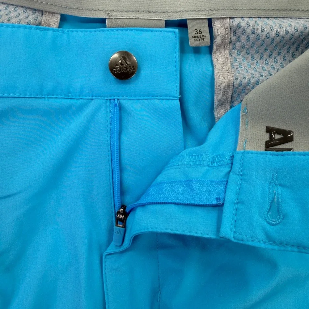 Adidas Golf Ultimate365 Mens Shorts Cyan Blue Stretch Waistband Size 36